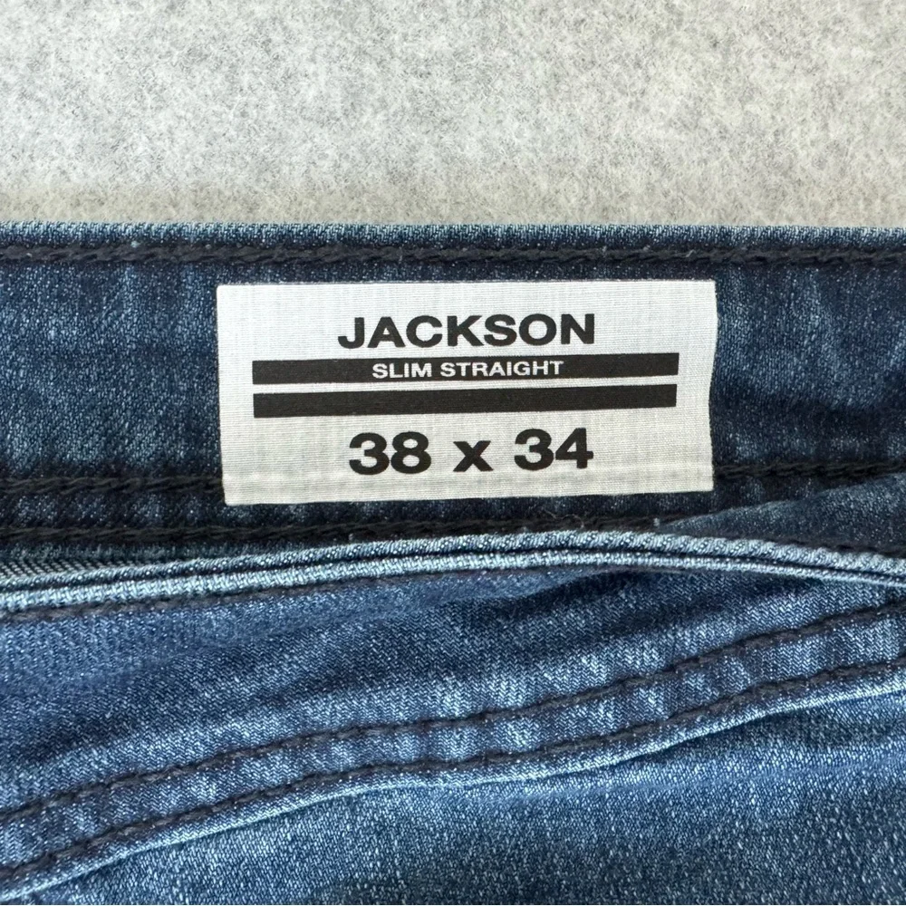 Buffalo David Bitton Jeans Mens 38 x 34 Blue Jackson Fit Slim Straight Blue New - Picture 5 of 16